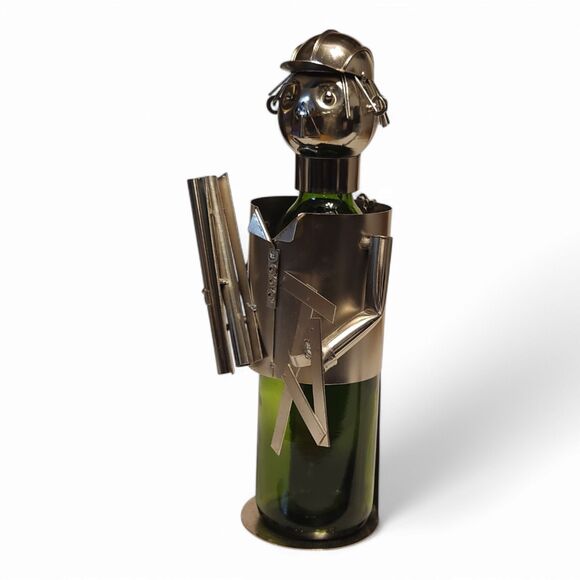 Wine Bodies Metal Sculpture Wine Bottle Holder, Rare Architect Design, HTF - Picture 12 of 13